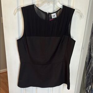 CAbi Black Textured Sleeveless Blouse